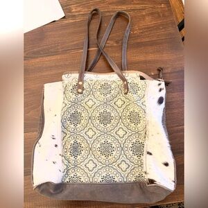 Myra Bag with Brown and Cream Pattern